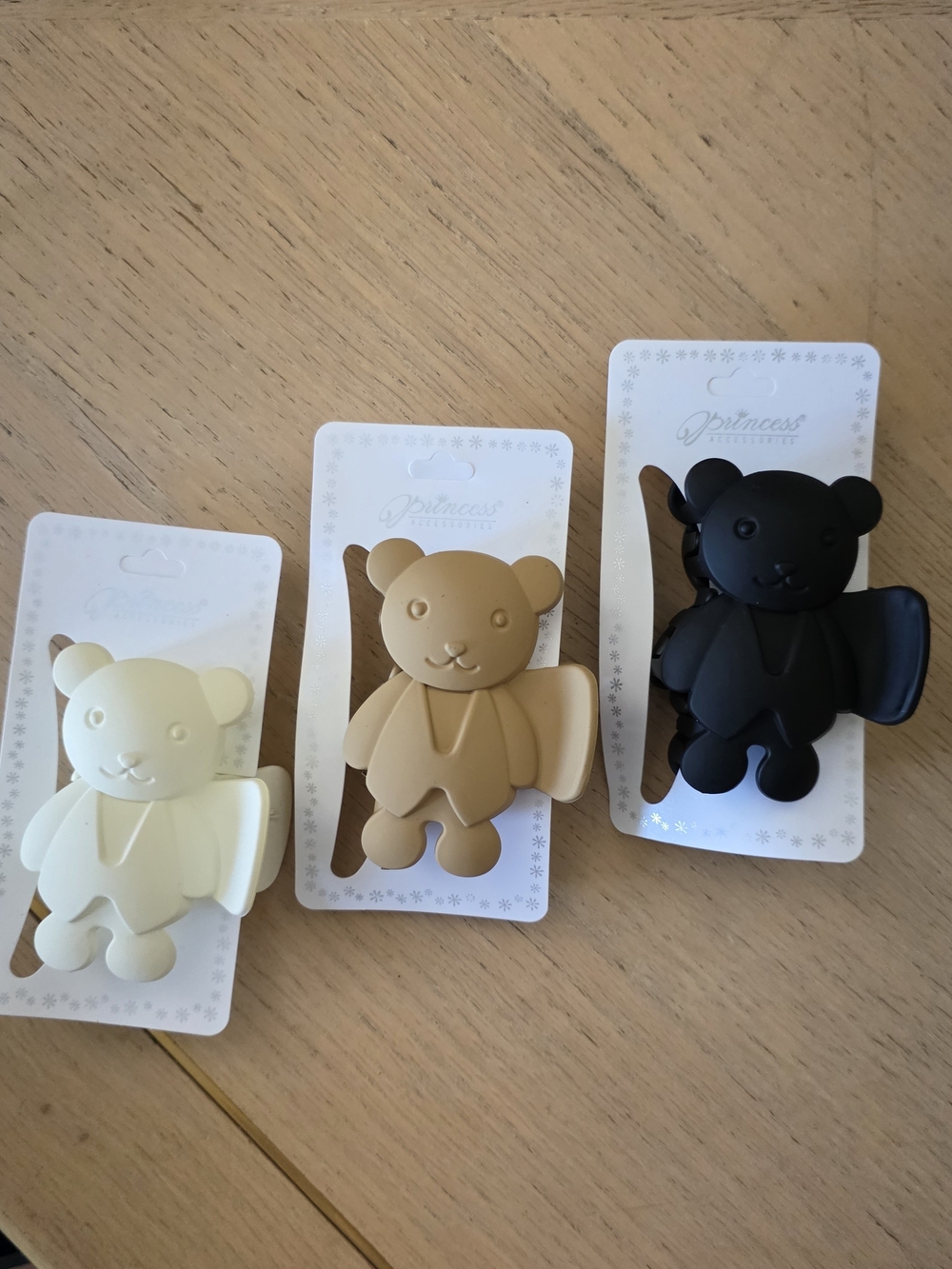 Bear Shaped Hair Clip Trio in Cream, Tan & Black. All 3 For $7!.